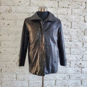 Kenneth Cole New York Thinsulate Black Leather Jacket Casual Work Mens Sz M